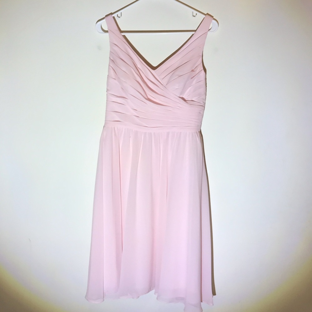 Chic Blush Pink Formal Midi Dress